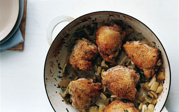 Braised Chicken with Celery and Garlic