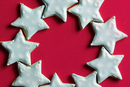 white Moravian Christmas cookies