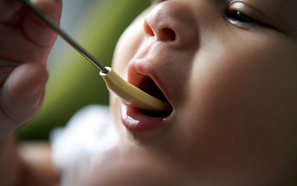 feeding a kid