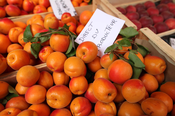 <strong>Apricots</strong><br> French apricots have a sugary fresh flavor and juicy bite unlike any other I've eaten. If I could find apricots like these back home, I'd buy them by the case and eat them for breakfast, lunch, and an after-dinner dessert. They're just that good.