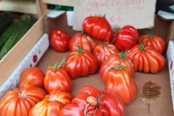 <strong>Tomatoes</strong><br> With their irregular shape and rich red flesh, these beef heart tomatoes reminded me of the heirloom tomatoes at my local farmers' market in New York-and they tasted just as good as the bounty of August, sliced thin, drizzled with olive oil, and sprinkled with sea salt.