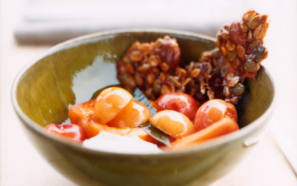 Cherry-Apricot Yogurt Sundaes