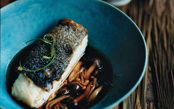 Black Cod with Mushrooms and Sansho Pepper