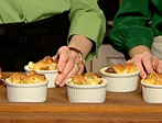 Farmhouse Cheese and Caraway Soda Bread Puddings