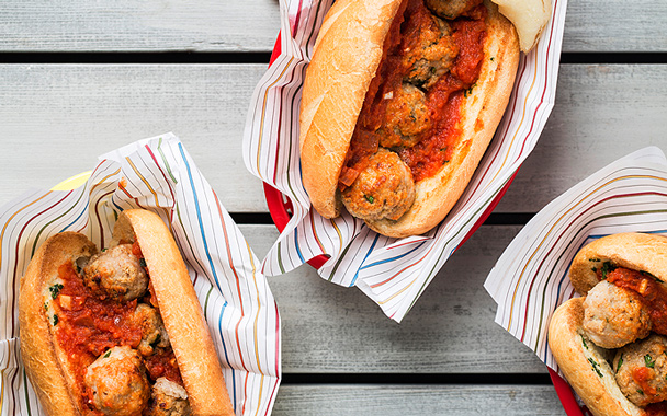 Turkey Meatball Garlic Bread Heroes