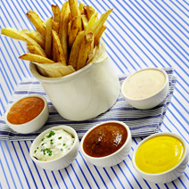 Homemade French Fries with Five Sauces