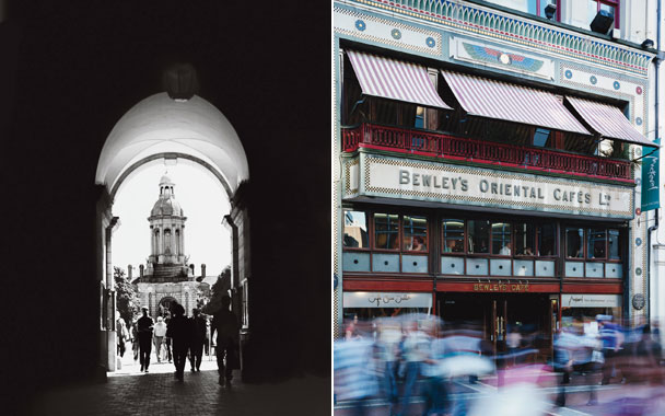 Scenes from Dublin, Trinity College, and the Bewley's building