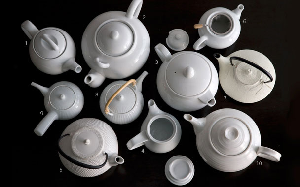 white teapots
