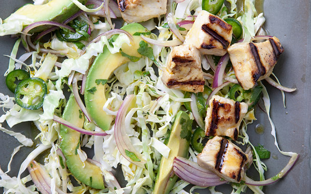 grilled mahimahi ceviche salad