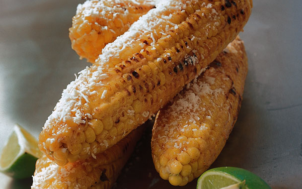 Corn on the Cob with Cheese and Lime