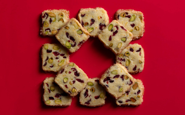 Pistachio Cranberry Icebox Cookies