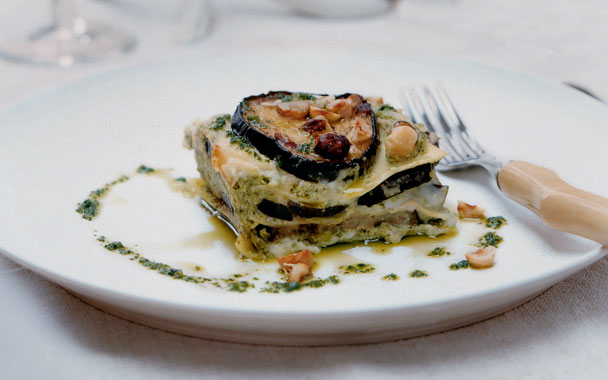 Eggplant Lasagne with Parsley Pesto