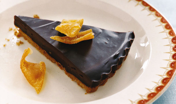 Chocolate Tart with Candied Clementine Peel