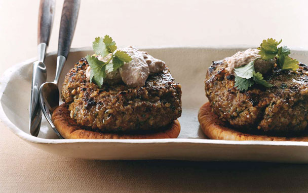 Turkish-Style Lamb Burgers with Walnut Sauce