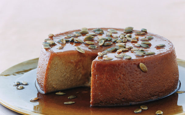 Pumpkin Flan with Spiced Pumpkin Seeds