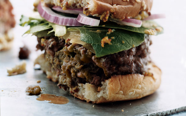 Tapenade-Filled Burgers