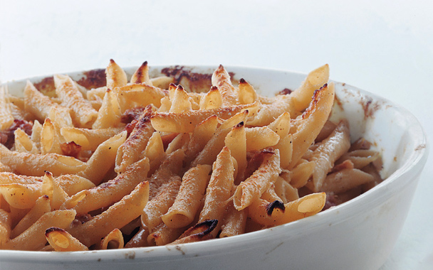 Penne with Parmesan Cream and Prosciutto