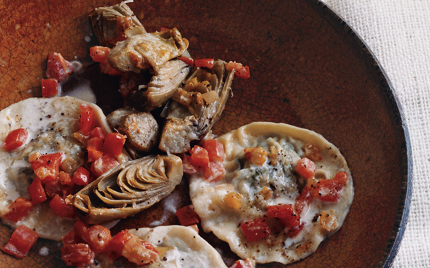 Artichoke Ravioli With Tomatoes