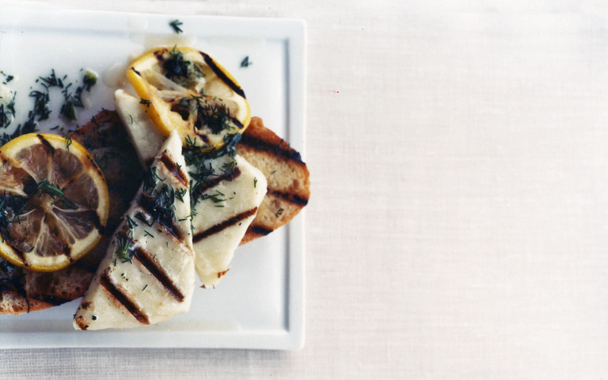 Grilled Haloumi Cheese and Lemon