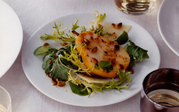 Spicy Green Salad with Manchego and Pears