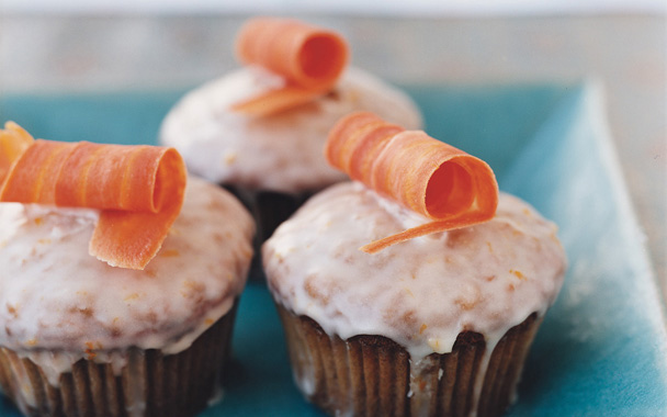 Carrot Cupcakes with Orange Icing