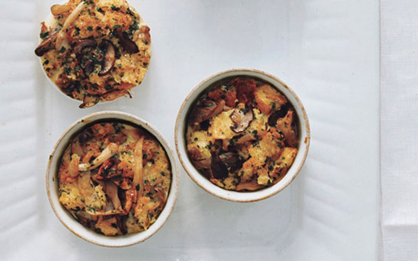 Wild Mushroom Bread Pudding