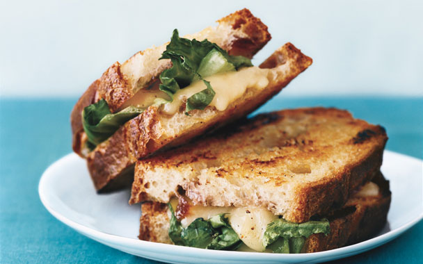 Grilled Cheese with Onion Jam, Taleggio, and Escarole