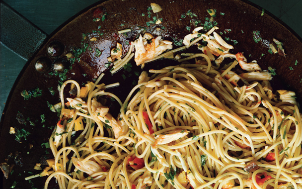 Spicy Crab Spaghettini with Preserved Lemon