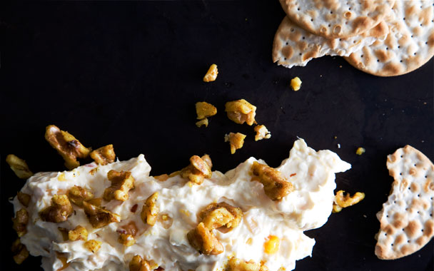 Pineapple Mango Chutney Dip with Curried Walnuts