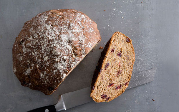 Whole-Wheat Bread with Walnuts and Cranberries