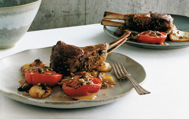 Provencal Rack of Lamb with Roasted Tomatoes