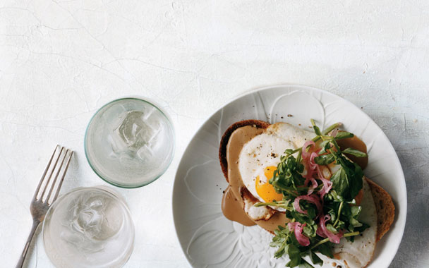 Stout and Cheddar Rarebit with Fried Eggs