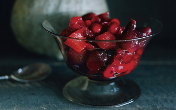 Cranberry, Quince, and Pearl Onion Compote