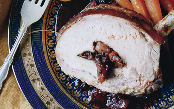 Pork Roast with Winter Fruits and Port Sauce