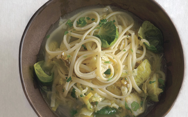 Linguine with Brussels Sprouts Barigoule