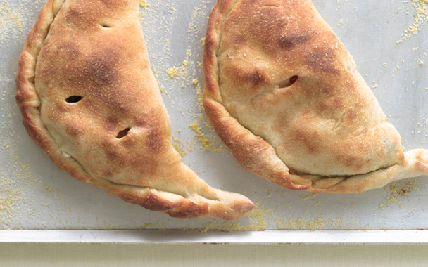 spinach and red-pepper calzones