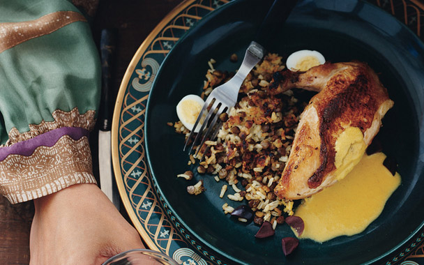 peruvian rice and lentils (tacu tacu)