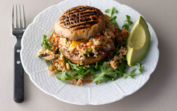 Grilled Portabella and Bulgur Salad 