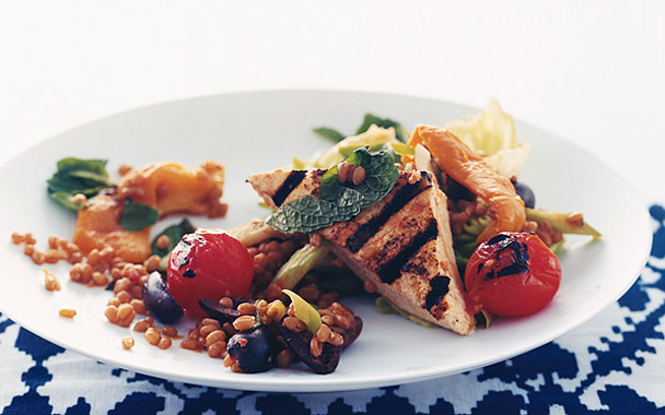 wheat-berry salad with grilled tofu