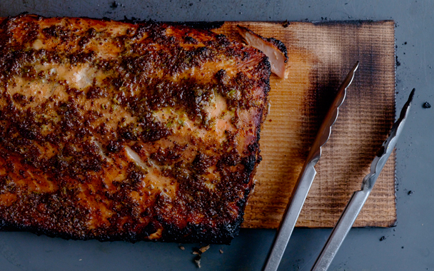 cedar plank salmon