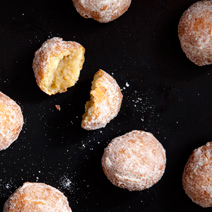 boozy eggplant jelly bomboloni