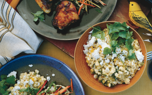 cheesy creamed corn with cilantro