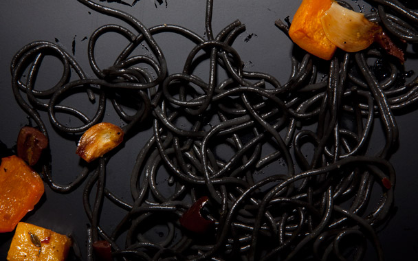 Black and Orange Halloween Pasta